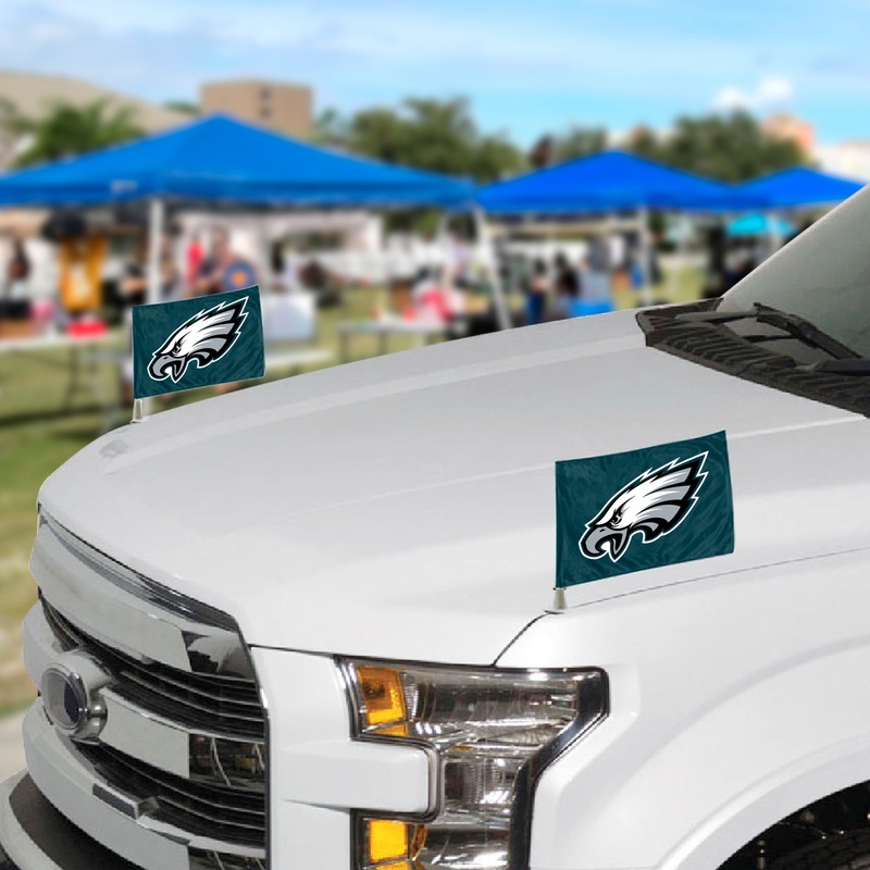 Fanmats Philadelphia Eagles Ambassador Car Flags – 2 Pack Mini Auto Flags, 4 X 6