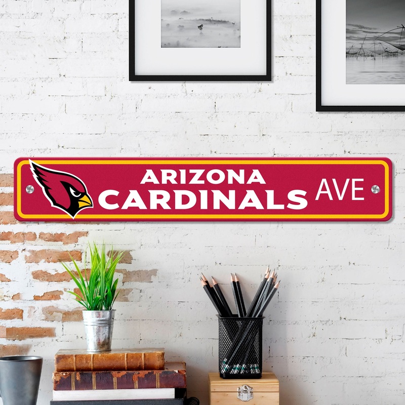 Fanmats Arizona Cardinals Team Color Street Sign Dcor 4 X 24 Lightweight