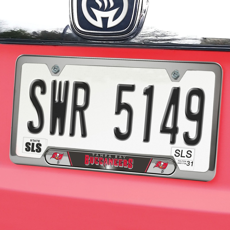 Fanmats Tampa Bay Buccaneers Embossed License Plate Frame, 6.25 x 12.25