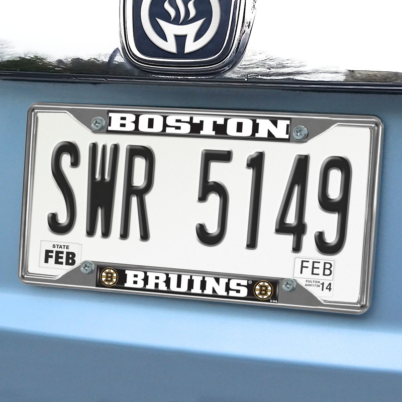 Fanmats Boston Bruins Chrome Metal License Plate Frame, 6.25 x 12.25