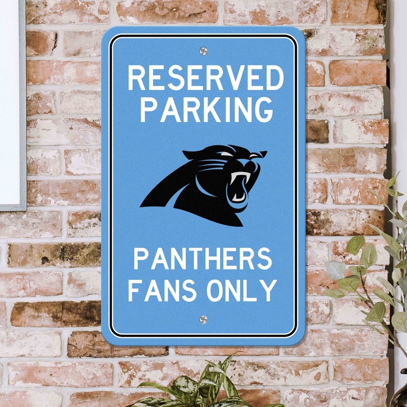 Fanmats Carolina Panthers Team Color Reserved Parking Sign Dcor 18 X 11.5 Lightweight