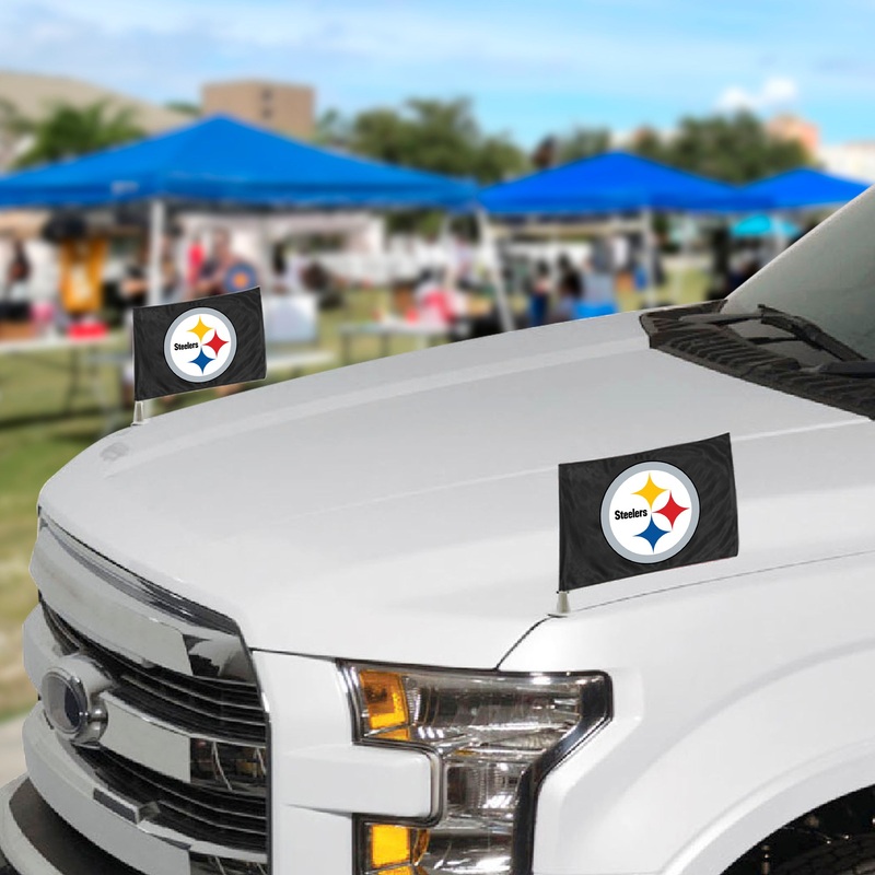 Fanmats Pittsburgh Steelers Ambassador Car Flags – 2 Pack Mini Auto Flags, 4 X 6