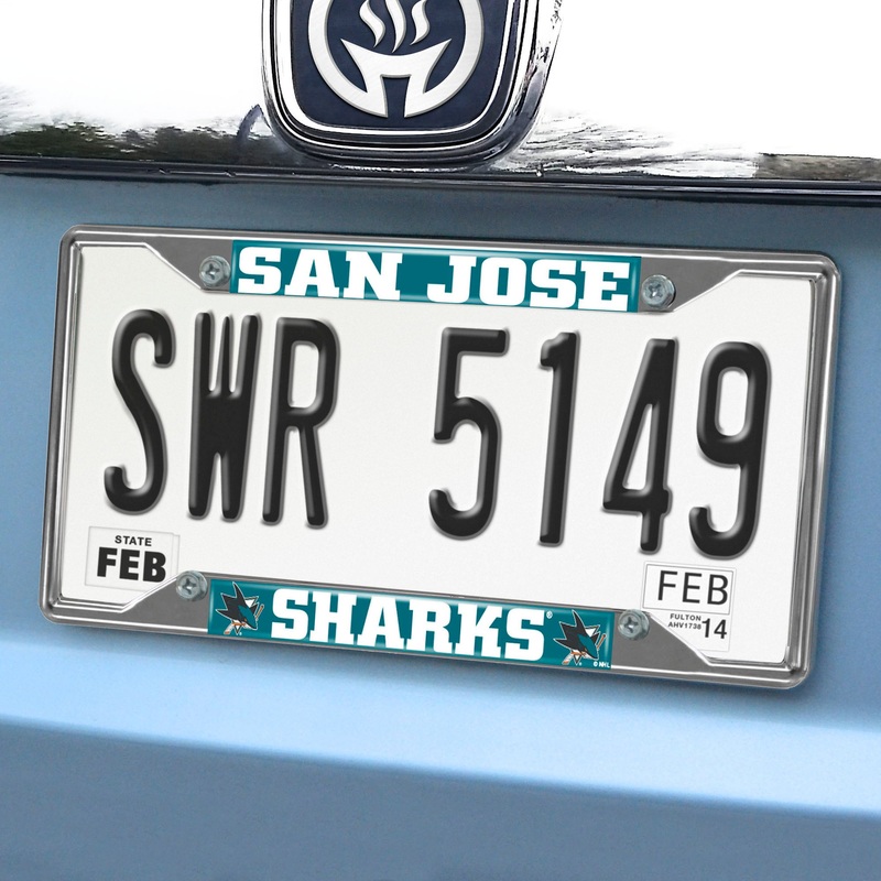 Fanmats San Jose Sharks Chrome Metal License Plate Frame, 6.25 x 12.25