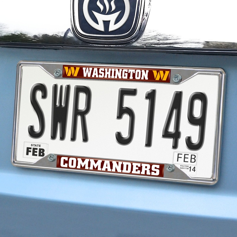 Fanmats Washington Commanders Chrome Metal License Plate Frame, 6.25 x 12.25