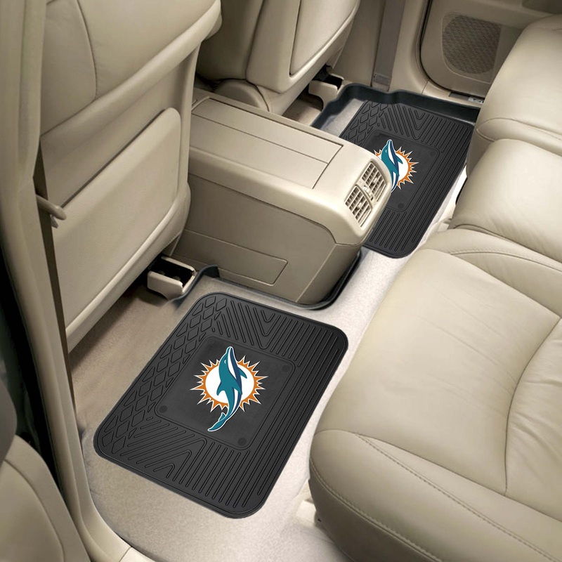 Fanmats Miami Dolphins Back Seat Car Utility Mats – 2 Piece Set