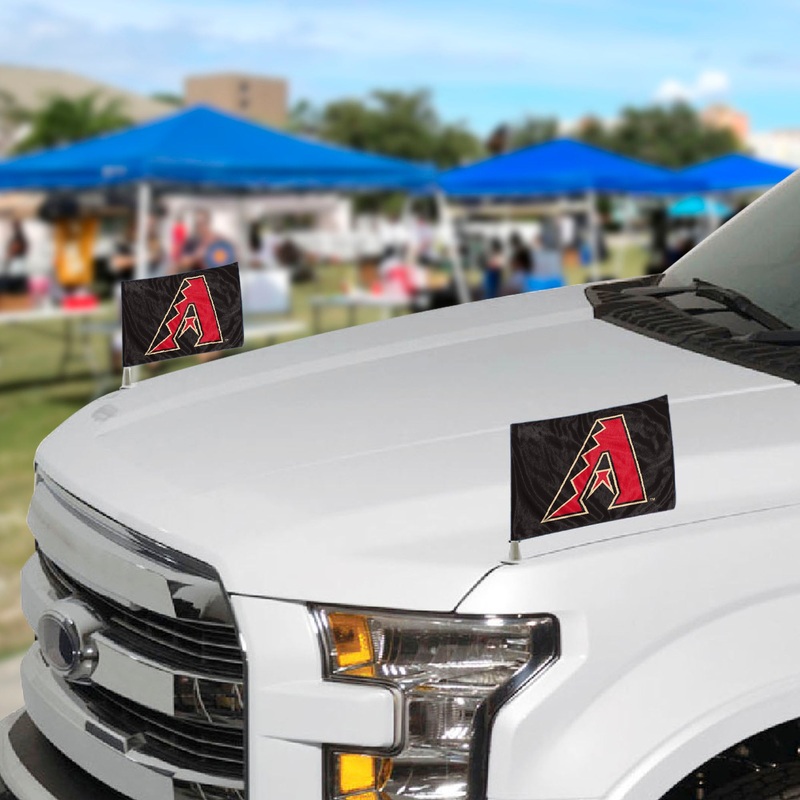 Fanmats Arizona Diamondbacks Ambassador Car Flags – 2 Pack Mini Auto Flags, 4 X 6