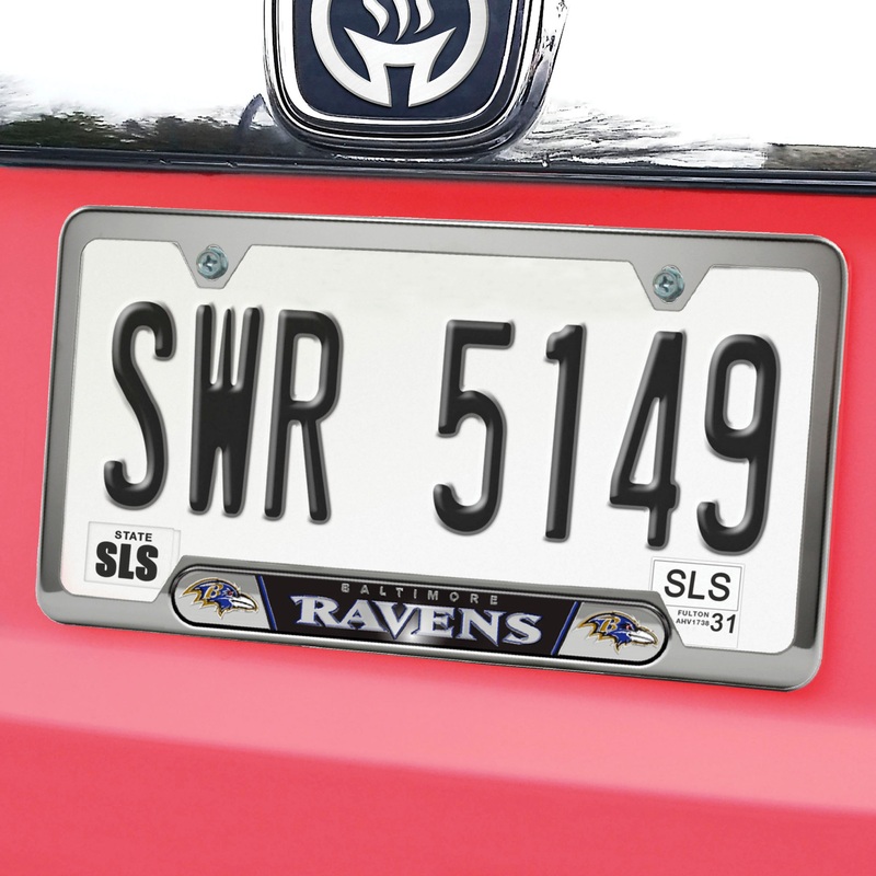 Fanmats Baltimore Ravens Embossed License Plate Frame, 6.25 x 12.25