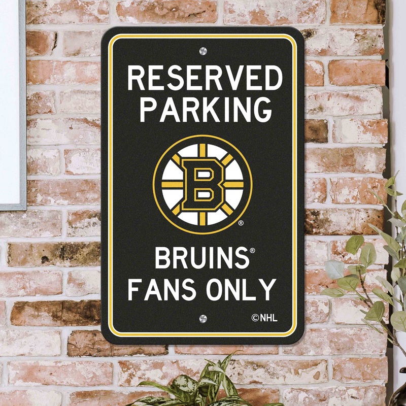 Fanmats Boston Bruins Team Color Reserved Parking Sign Dcor 18 X 11.5 Lightweight
