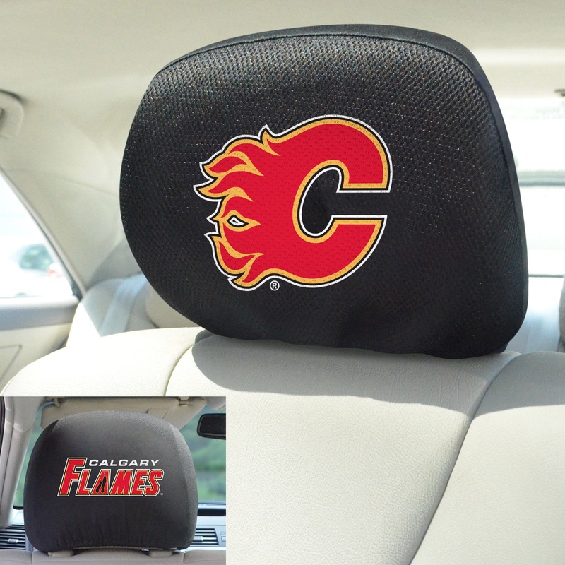 Fanmats Calgary Flames Embroidered Head Rest Cover Set – 2 Pieces