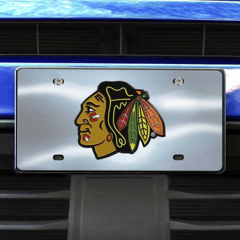 Fanmats Chicago Blackhawks 3D Stainless Steel License Plate