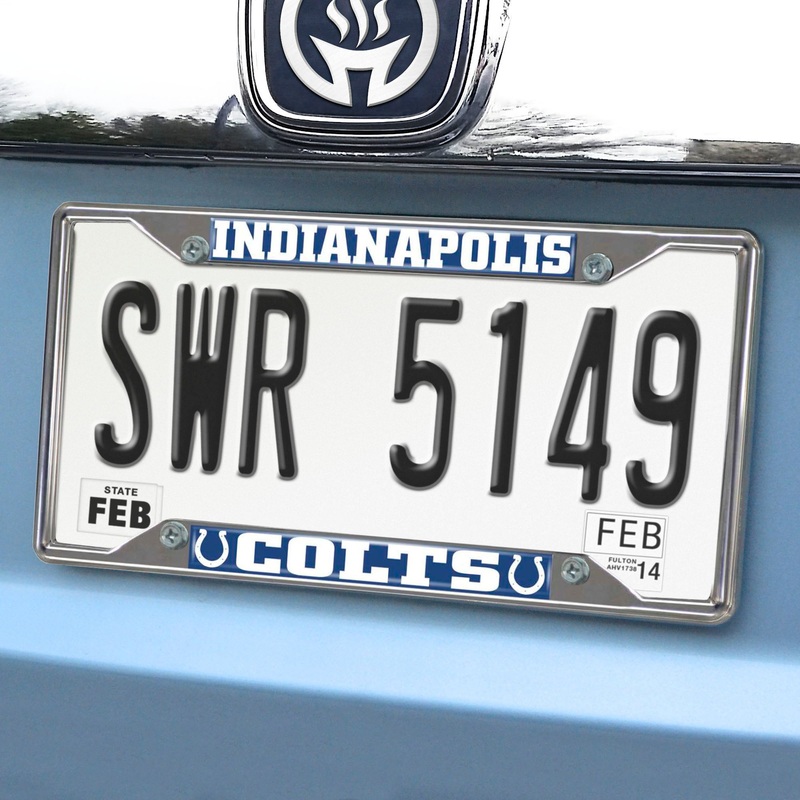 Fanmats Indianapolis Colts Chrome Metal License Plate Frame, 6.25 x 12.25