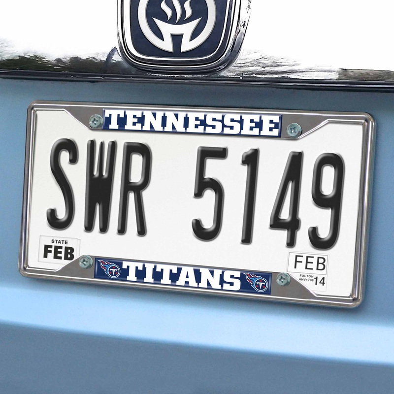 Fanmats Tennessee Titans Chrome Metal License Plate Frame, 6.25 x 12.25
