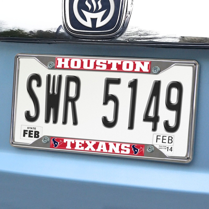 Fanmats Houston Texans Chrome Metal License Plate Frame, 6.25 x 12.25
