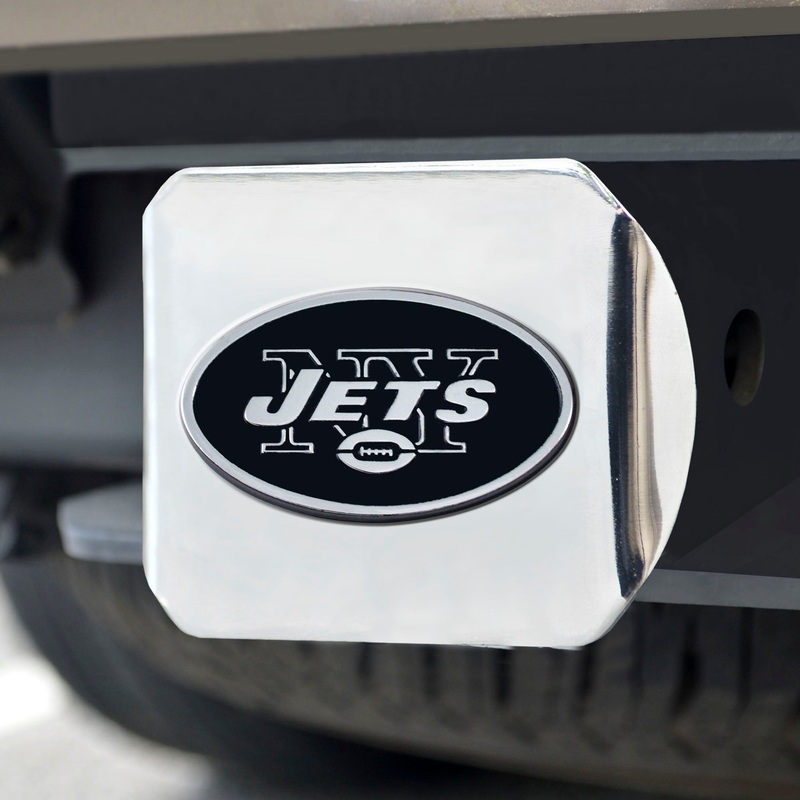 Fanmats New York Jets Chrome Metal Hitch Cover with Chrome Metal 3D Emblem
