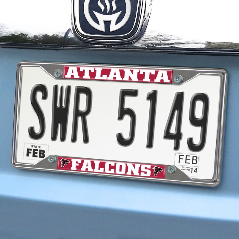 Fanmats Atlanta Falcons Chrome Metal License Plate Frame, 6.25 x 12.25