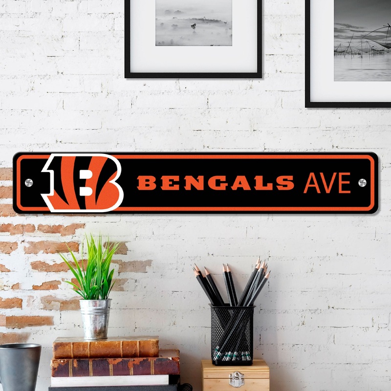 Fanmats Cincinnati Bengals Team Color Street Sign 4 X 24 Lightweight