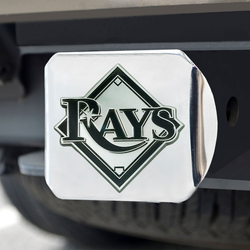 Fanmats Tampa Bay Rays Chrome Metal Hitch Cover with Chrome Metal 3D Emblem