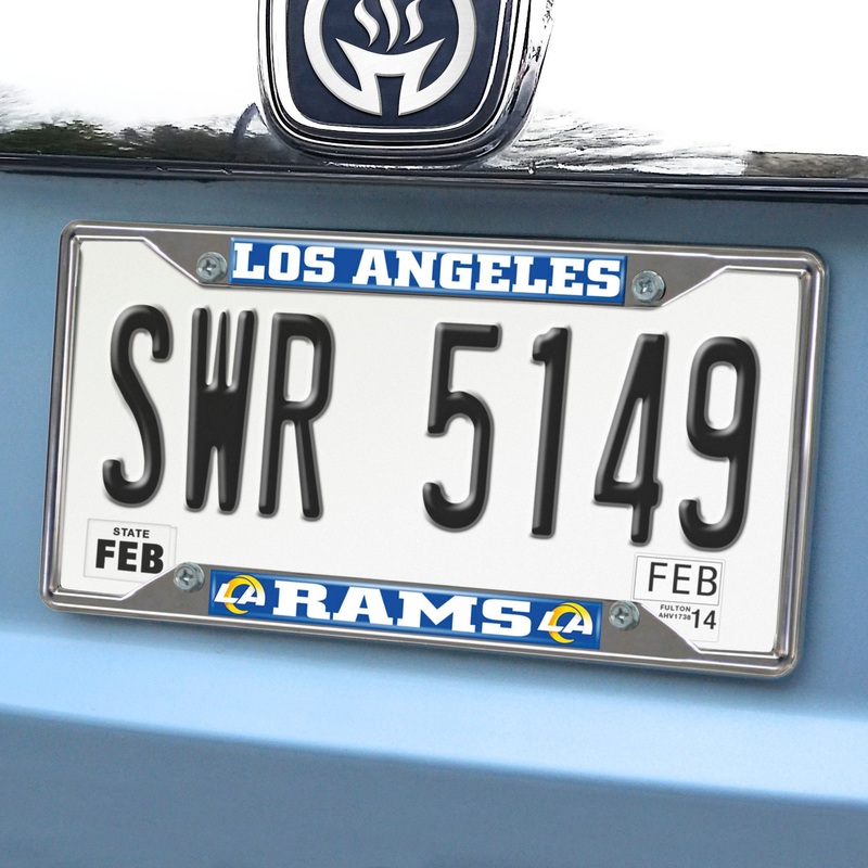 Fanmats Los Angeles Rams Chrome Metal License Plate Frame, 6.25 x 12.25
