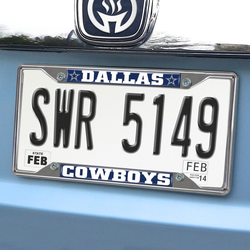 Fanmats Dallas Cowboys Chrome Metal License Plate Frame, 6.25 x 12.25