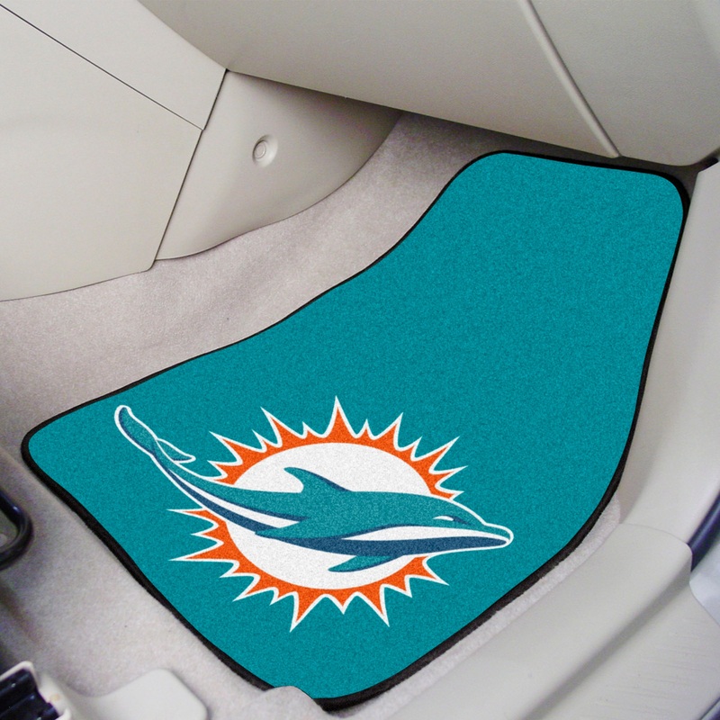 Fanmats Miami Dolphins Front Carpet Car Mat Set – 2 Pieces