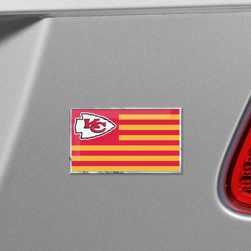 Fanmats Kansas City Chiefs State Flag Aluminum Embossed Emblem