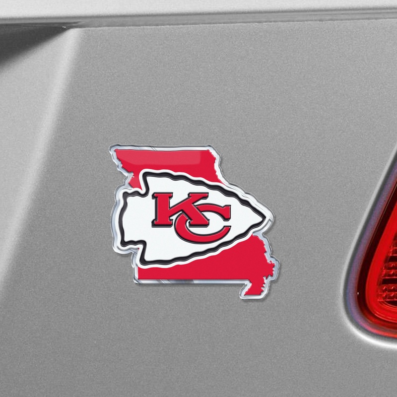 Fanmats Kansas City Chiefs Team State Aluminum Embossed Emblem