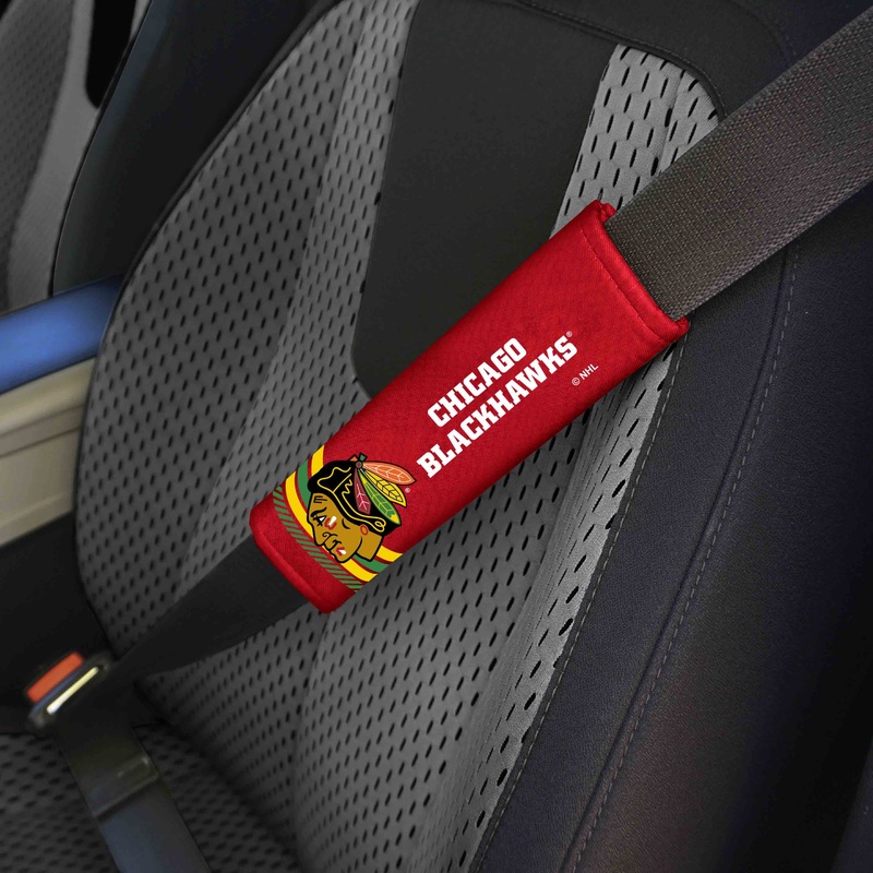 Fanmats Chicago Blackhawks Team Color Rally Seatbelt Pad – 2 Pieces