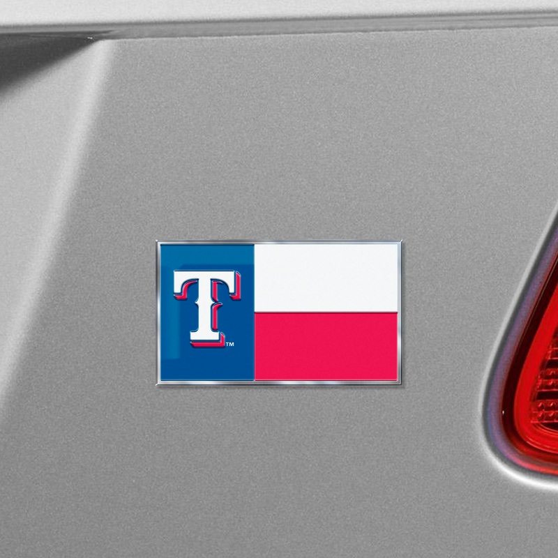 Fanmats Texas Rangers State Flag Aluminum Embossed Emblem