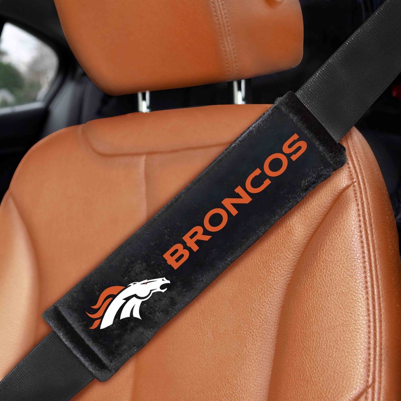 Fanmats Denver Broncos Embroidered Seatbelt Pad – 2 Pieces