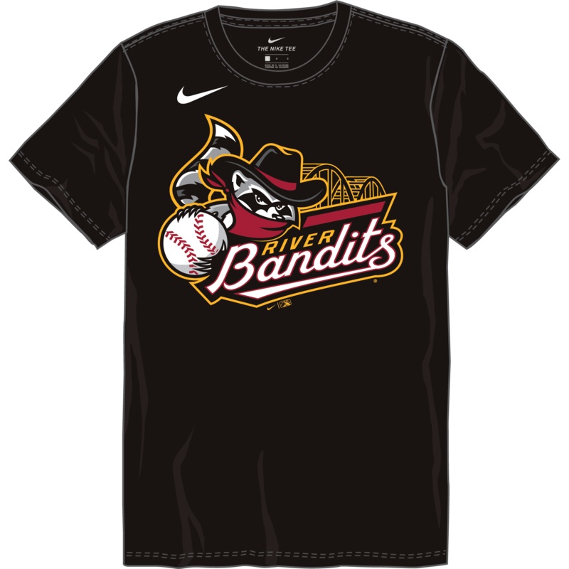 Nike Quad Cities River Bandits Adult Institiutional Short Sleeve Cotton Tee