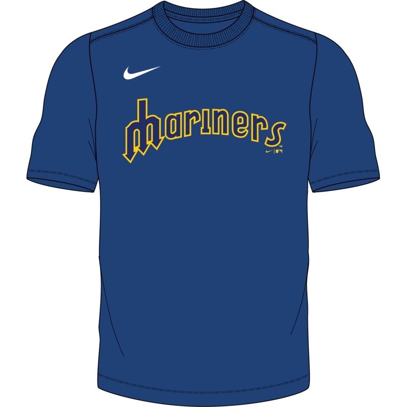 Nike Seattle Mariners 1977-1980 Cool Youth Institutional Short Sleeve Cooperstown Crew