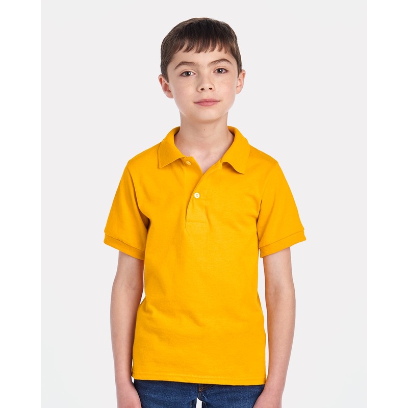 JERZEES Youth Dri-Power Polo|White|J. Navy|Gold|Light Blue|True Red|Maroon|Oxford|Royal|Forest Green|S|M|L|XL