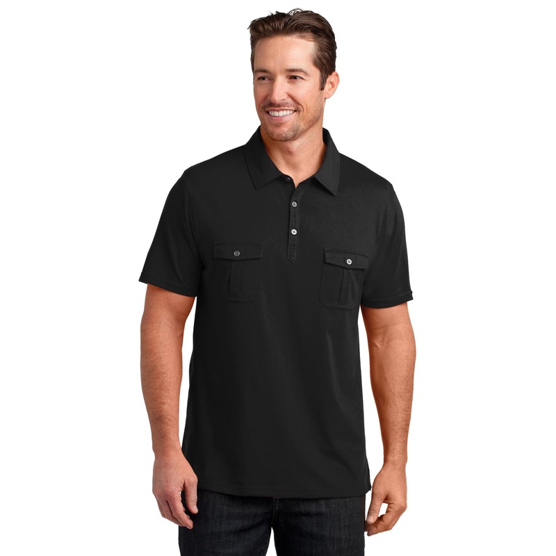 District Made Men’s Double Pocket Polo. DM333