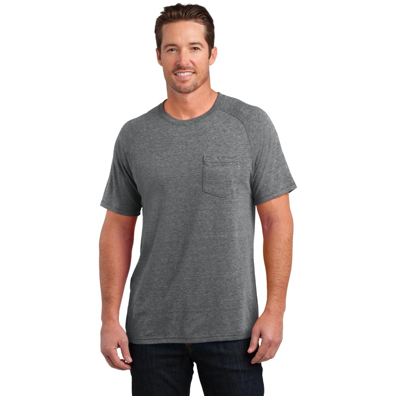District Made Men’s Tri-Blend Pocket Tee. DM340