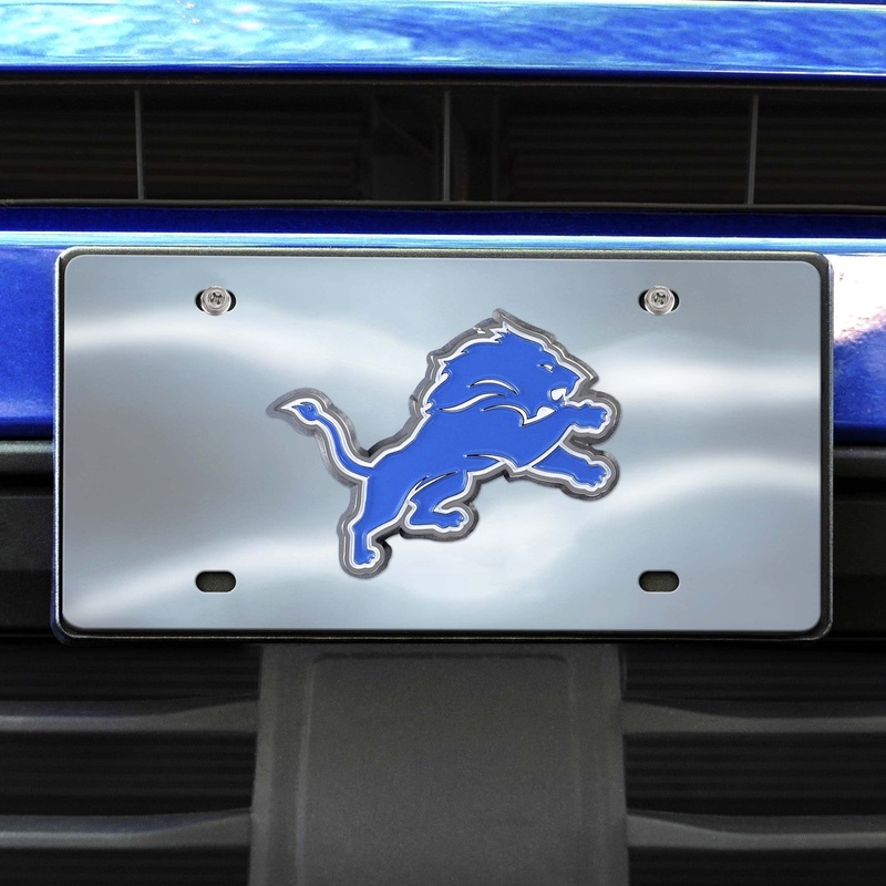 Fanmats Detroit Lions 3D Stainless Steel License Plate