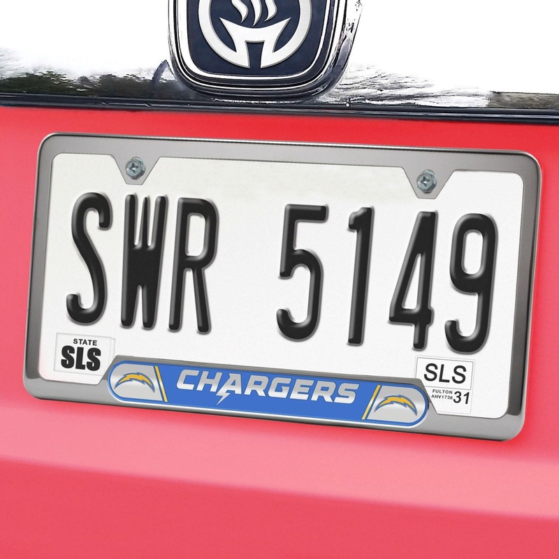 Fanmats Los Angeles Chargers Embossed License Plate Frame, 6.25 x 12.25