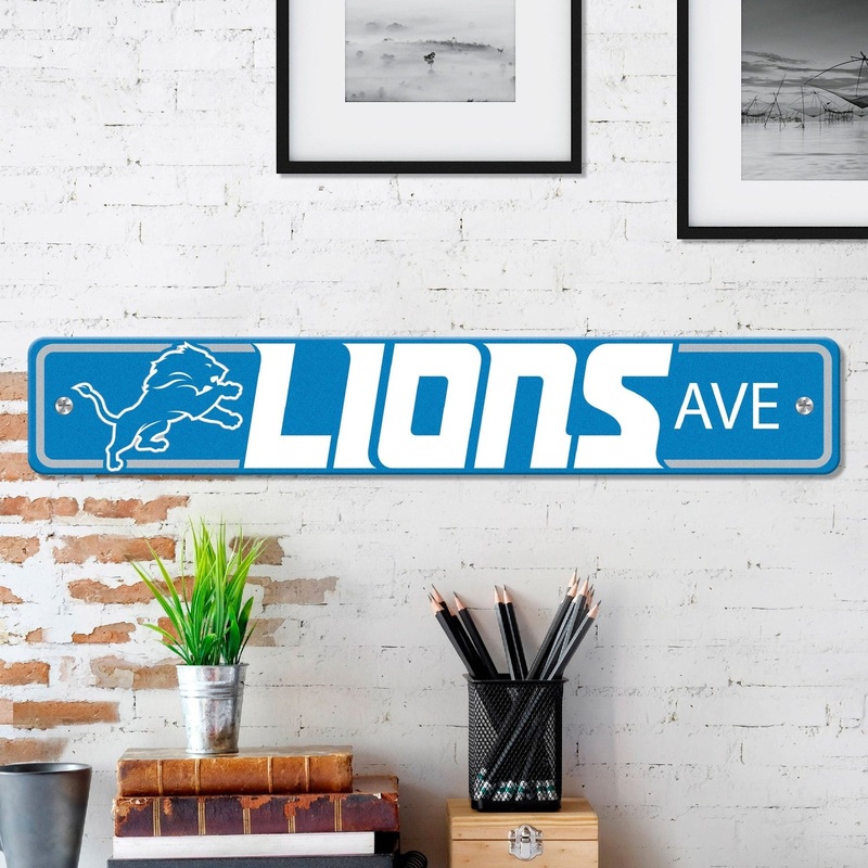 Fanmats Detroit Lions Team Color Street Sign 4 X 24 Lightweight