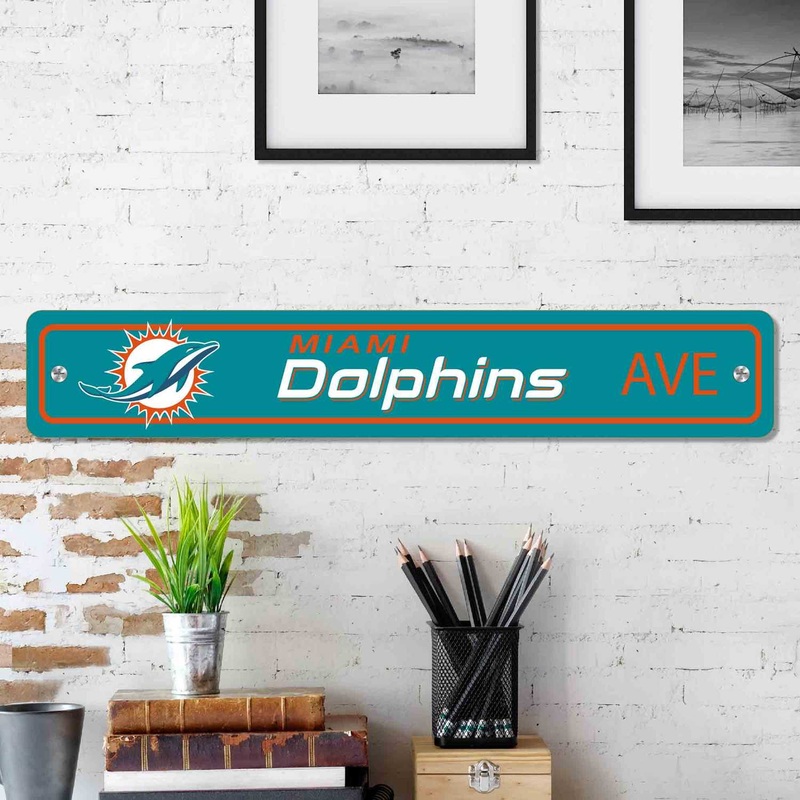 Fanmats Miami Dolphins Team Color Street Sign 4 X 24 Lightweight