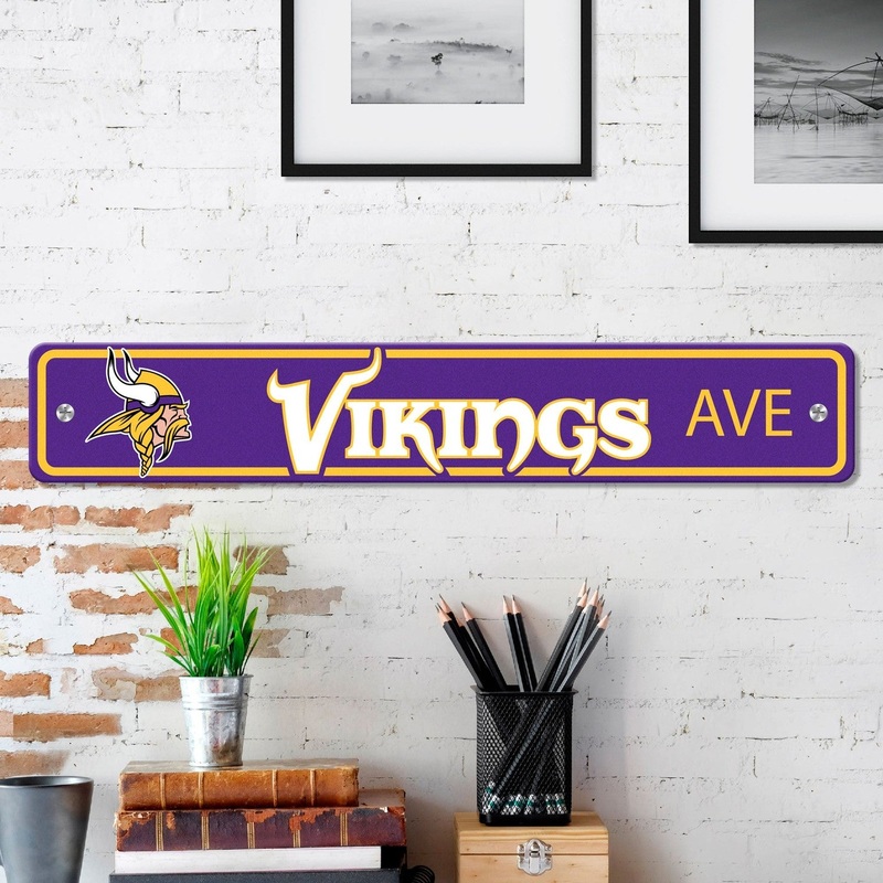 Fanmats Minnesota Vikings Team Color Street Sign 4 X 24 Lightweight
