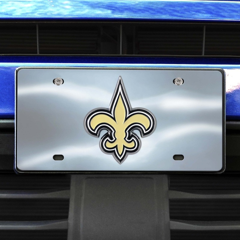 Fanmats New Orleans Saints 3D Stainless Steel License Plate