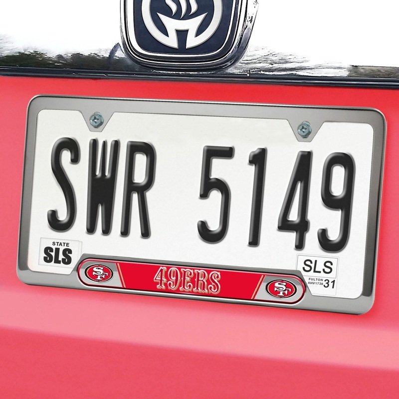 Fanmats San Francisco 49ers Embossed License Plate Frame, 6.25 x 12.25