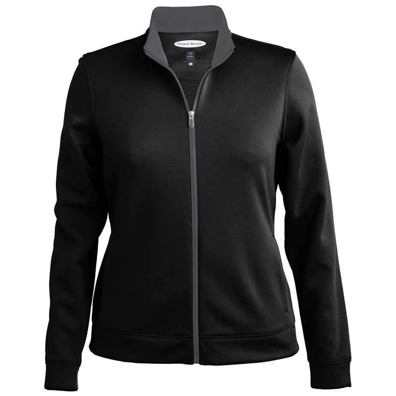 Pebble Beach Women’s Full Zip Contrast Zipper Jacket