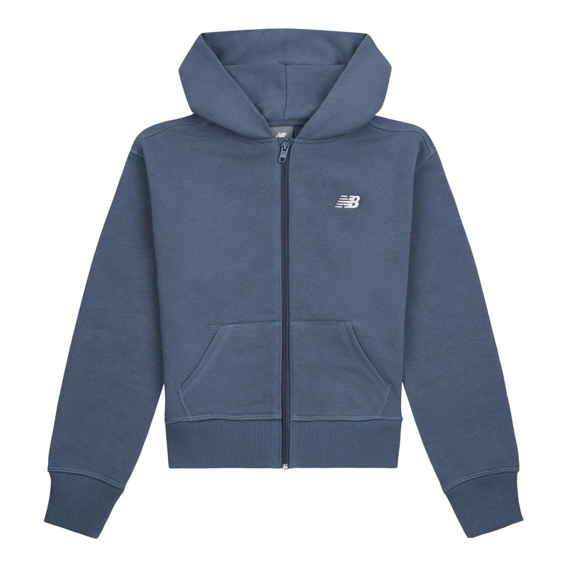 New Balance Youth Brush Back Small Logo Full Zip Hoodie