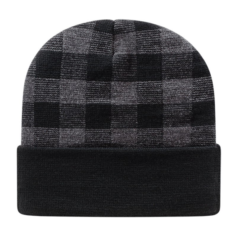 Cap America RKP12 Plaid Knit Cap with Cuff