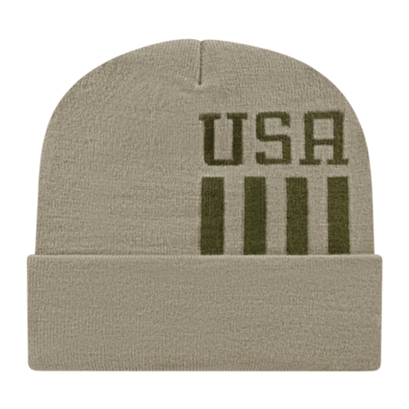 Cap America Patriotic Knit with Cuff Cap