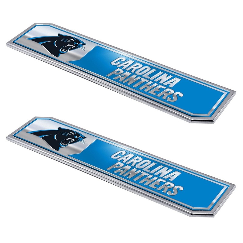 Fanmats Carolina Panthers 2 Piece Heavy Duty Aluminum Embossed Truck Emblem Set