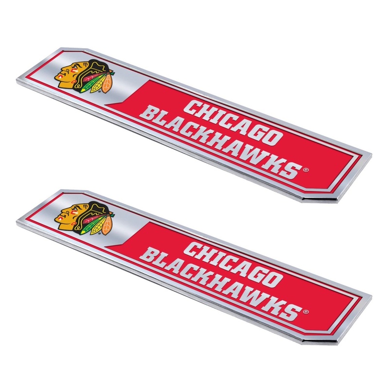 Fanmats Chicago Blackhawks 2 Piece Heavy Duty Aluminum Embossed Truck Emblem Set