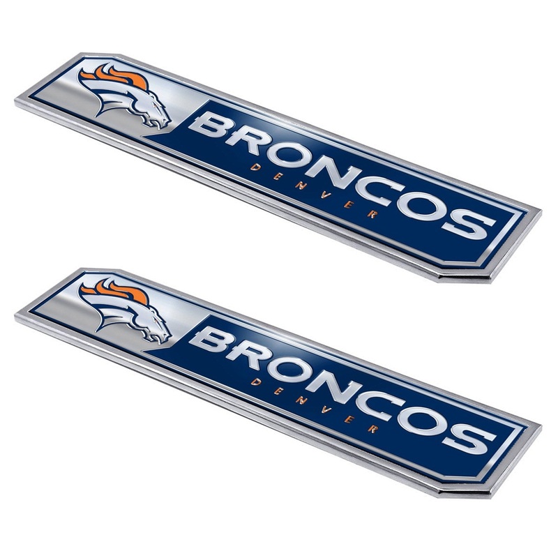 Fanmats Denver Broncos 2 Piece Heavy Duty Aluminum Embossed Truck Emblem Set