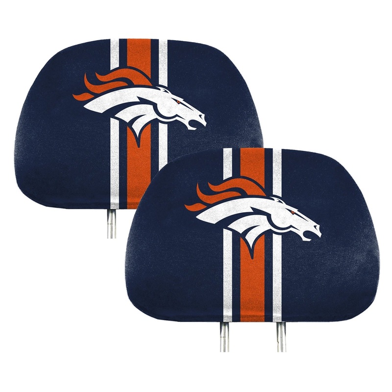 Fanmats Denver Broncos Printed Head Rest Cover Set – 2 Pieces
