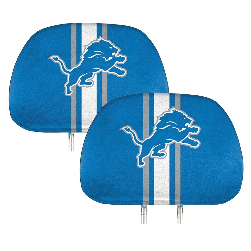 Fanmats Detroit Lions Printed Head Rest Cover Set – 2 Pieces